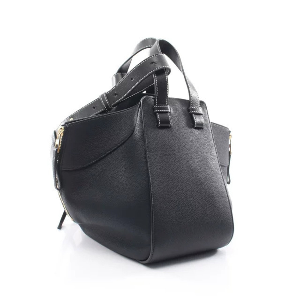 Loewe Navy HAMMOCK Blue Leather Black Handbag Blue Black